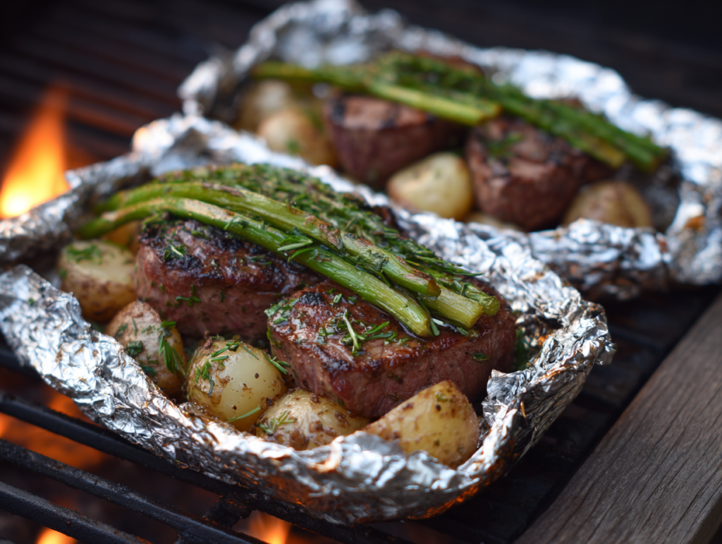 Steak and Potato Foil Packets for Grilling