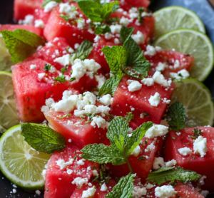 Spicy Watermelon Feta Mint Salad